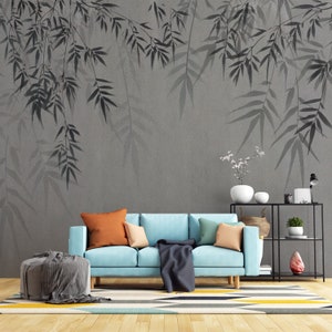 Decorazione murale con foglie di bambù cinesi: carta da parati elegante con foglie per carta da parati contemporanea per pareti B759