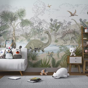 Dinosaur Jungle Wallpaper Mural for Kids Room-AW1