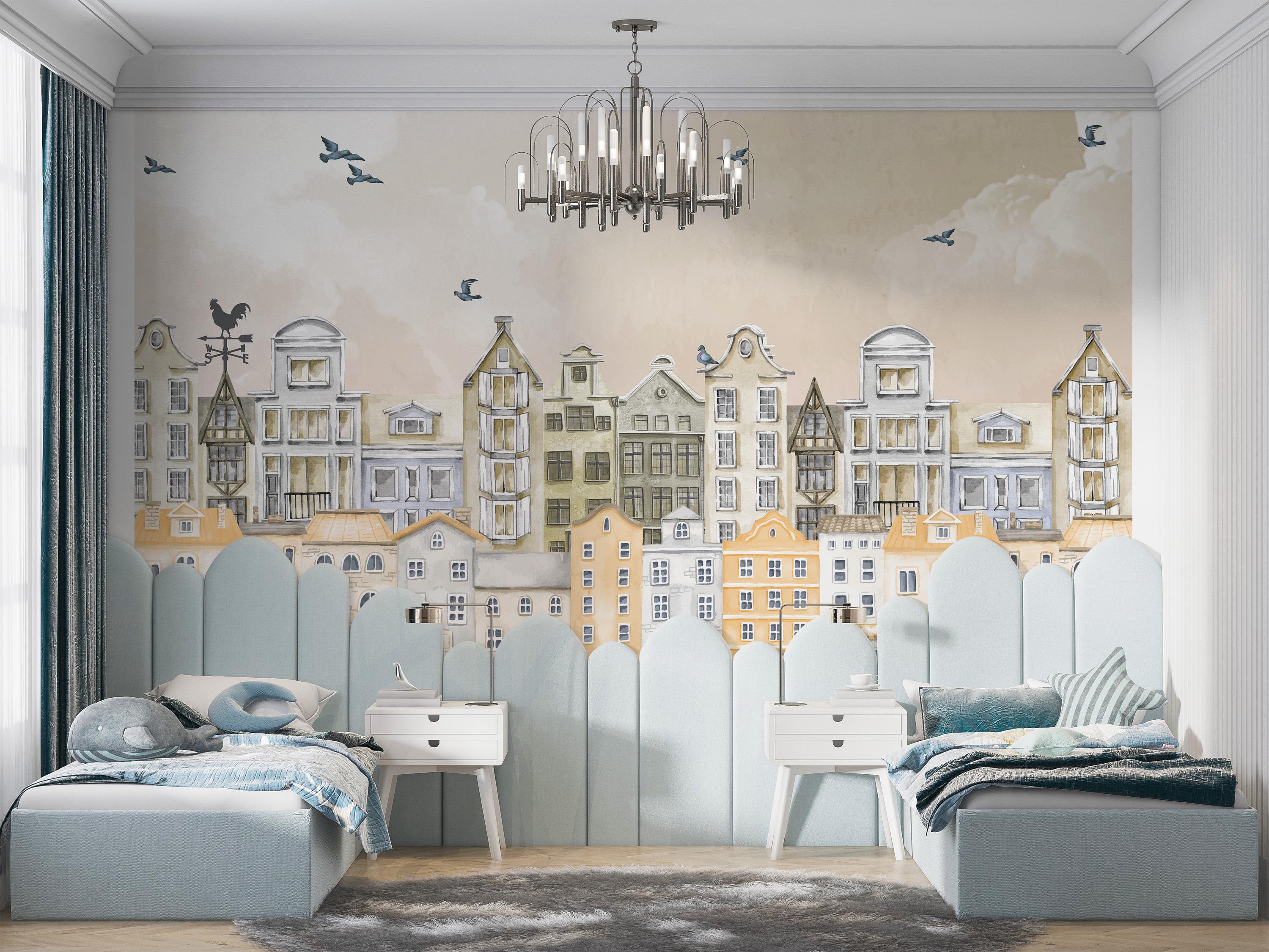 watercolor-kids-room-cityscape-peel-and-stick-wallpaper-mural-c330-etsy