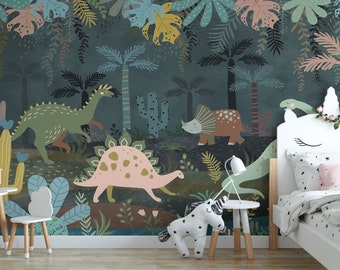 Dinosaur Wallpaper Dino Wall Mural design for kids and Children wall space by Elegant Walls