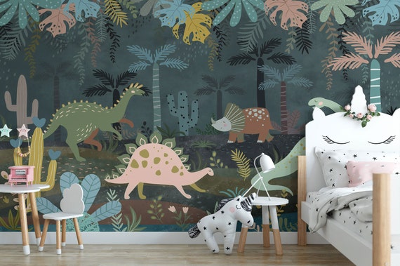 Dinosaur Wallpaper: Kids Dino Wall Mural by Elegant Walls