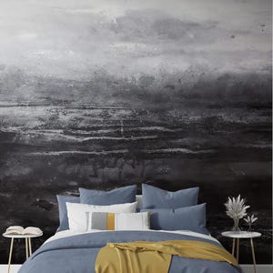 Black and Gray Abstract Wall Mural | Peel and Stick Wallpaper-C315