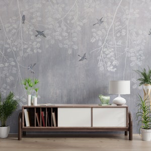 Bohemian Birds Wallpaper Mural: Artistic Flight in Vibrant Hues for Eclectic Spaces Peel and Stick Wallpaper B490