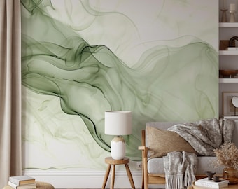 Fractal Green Flow Smoke Wallpaper-AW26