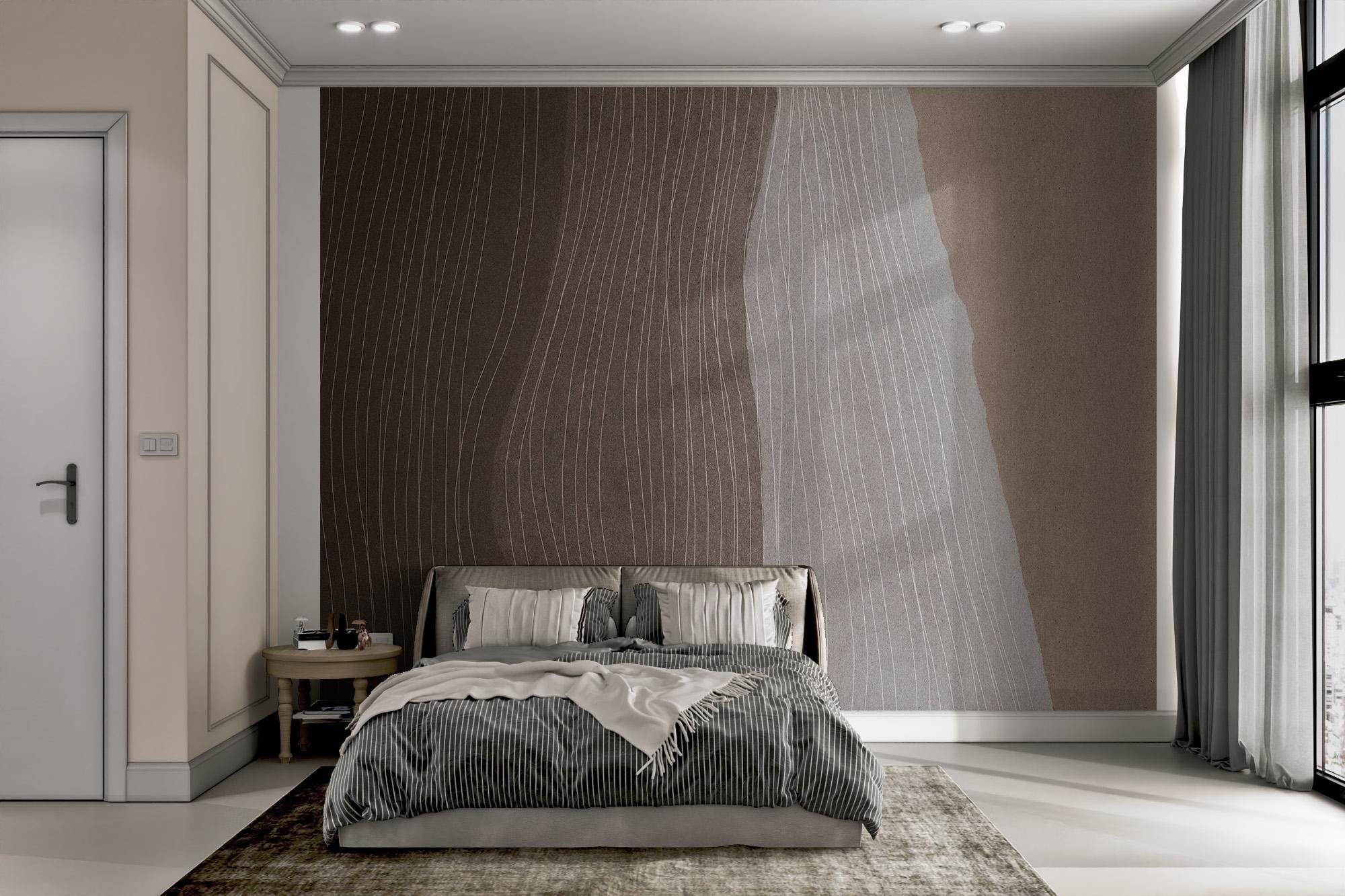 Earth Tone Organic Line Texture Wallpaper-aw34 - Etsy