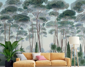 Tropical Rainforest Wallpaper Mural: Peel and Stick Jungle Scenery
