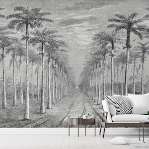 Tropical Tree Wallpaper, Jungle Wall Mural Peel and Stick Self adhesive Living Room Wallpaper for walls