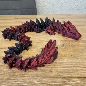 Beweglicher Edelsteindrachen 3D-Druck Articulated Dragon Geschenk Drachenfans Tabletop Zubehör RGB Farbwechsel Deko versch. Längen Drache Bild 4