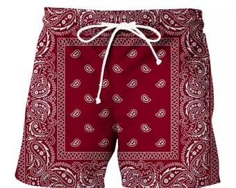 Bandana Shorts Men - Etsy