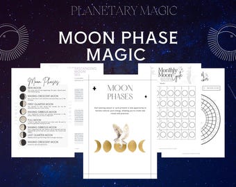 Moon Phase Guidebook, Lunar Cycle Tracker (Printable PDF)