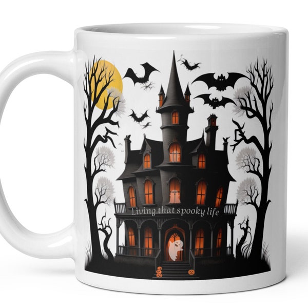 Spooky Mug, Witchy Mug, Halloween Mug, Coffee Bar, Haunted House Mug