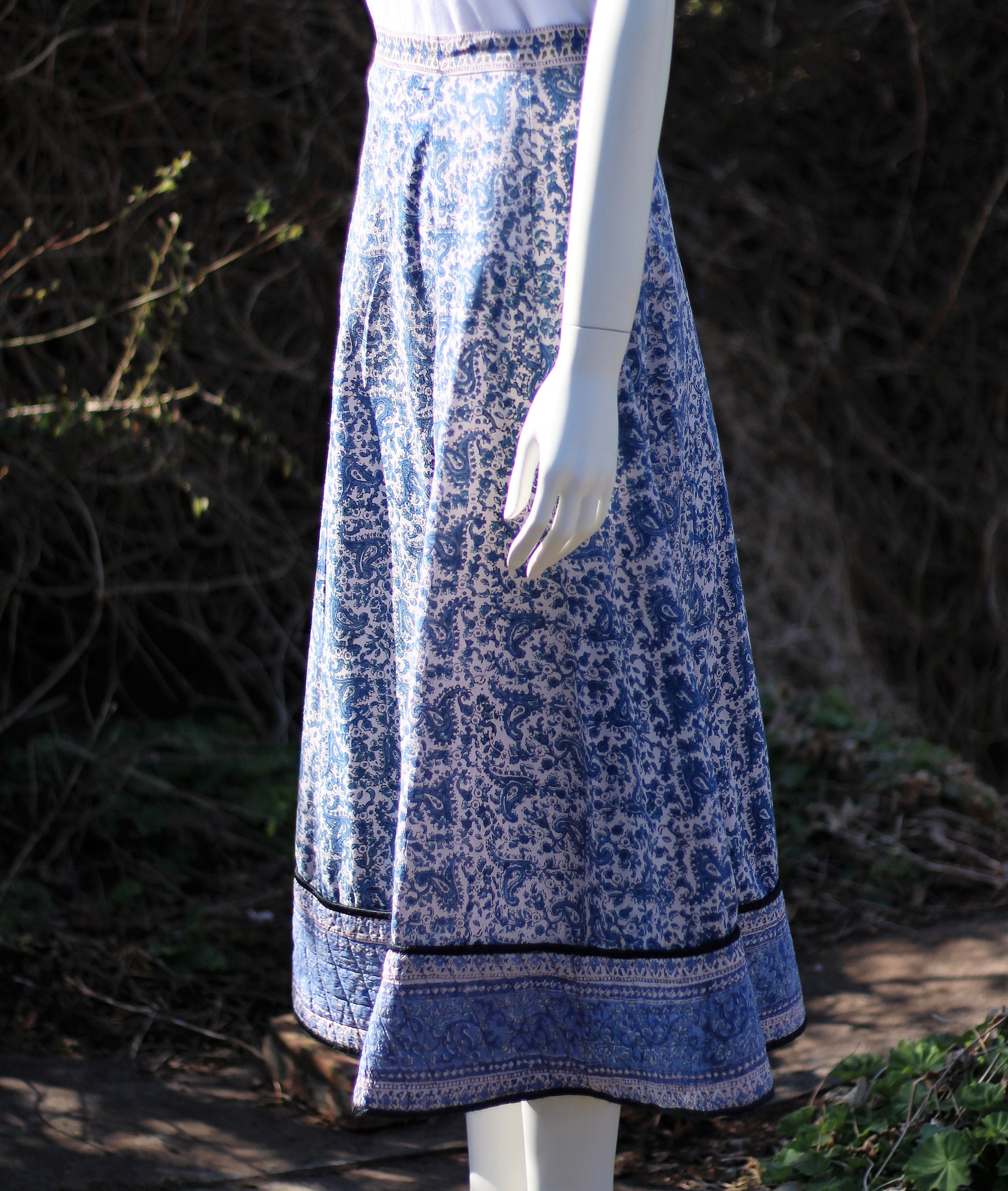 Buy RARE 1970's PHOOL Vintage Indian Cotton Maxi Skirt . Online in ...
