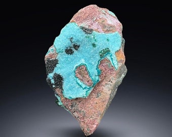 Beautiful Quartz Over Chrysocolla and Black Heterogenite Specimen