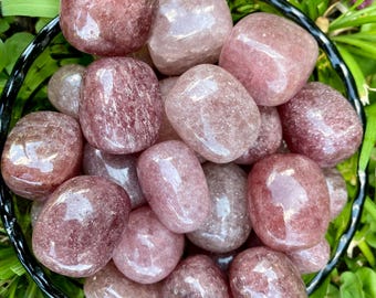 Genuine Strawberry Quartz Crystals for Calmness and Creativity