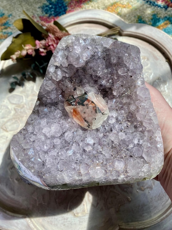 Uruguayan Amethyst Geode with Calcite