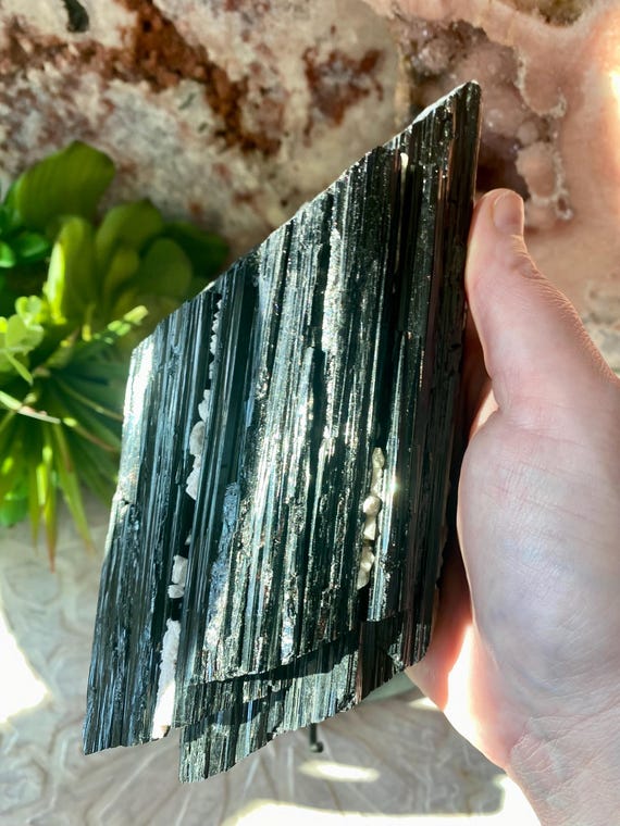 Lovley Vlack Tourmaline on Custom Stand, Black Tourmaline Crystal