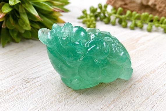 Masterfully Carved Green Fluorite Crystal Money Toad No. 1