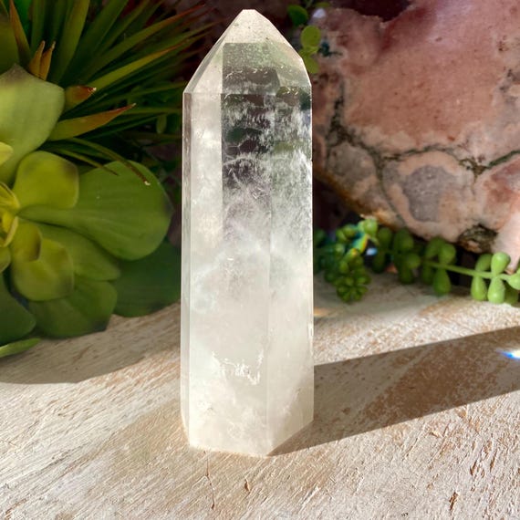 Clear Quartz Tower with Pyrite Inclutions