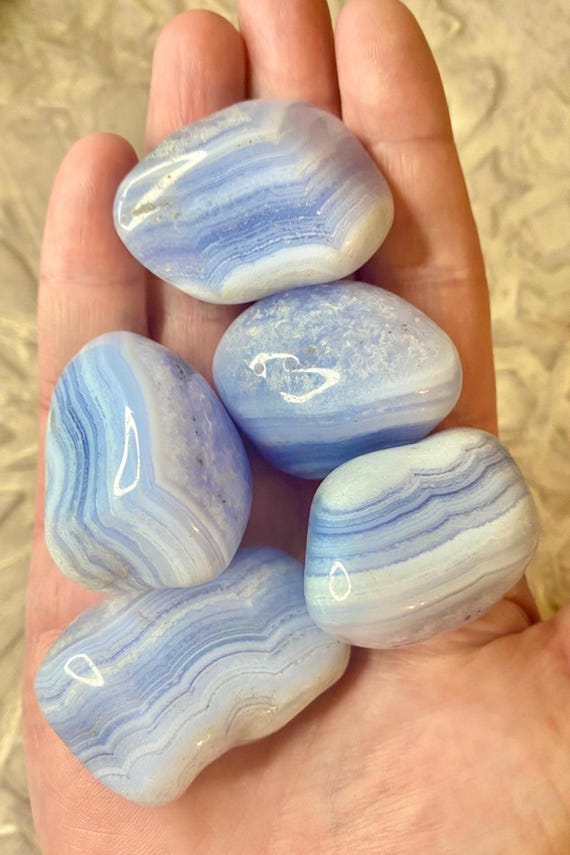 Blue Lace Agate Tumbled Stone