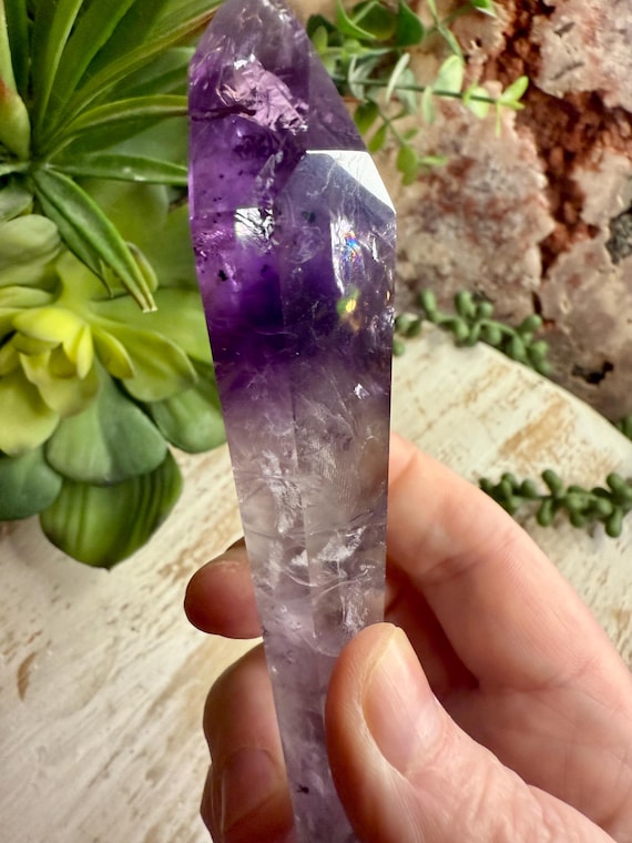 Amethyst Point On Custom Metal Stand