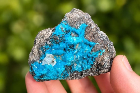 Chrysocolla Specimen, Blue Botryoidal Crystal With Quartz Matrix