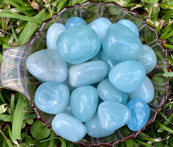 Heavenly Aquamarine Crystal Pebbles - Serenity in Your Hands