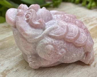 Masterfully Carved Pink Opal Money Toad No. 2