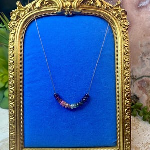 Handmade Watermelon Tourmaline Necklace, Beaded Crystal Necklace
