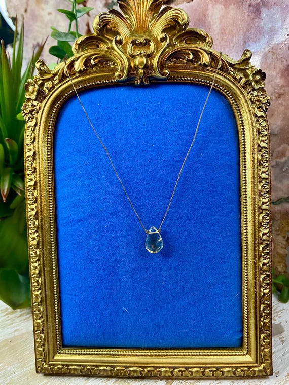 Handmade Citrine Faceted Teardrop Cord Necklace