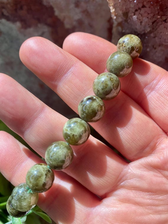 Beautiful Handmade Epidote Gemstone Bracelet