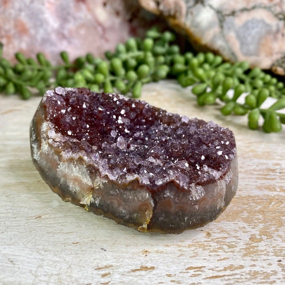 Beautiful Red Hued Amethyst and Quartz Cluster from Uruguay