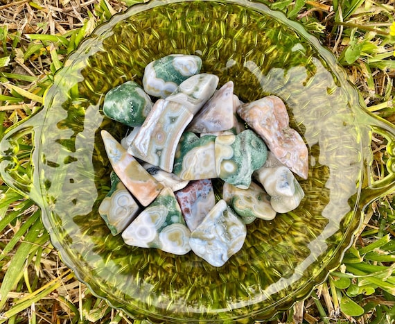 Ocean Jasper Tumbled Stone, Natural 1–2 Inch Healing Crystal