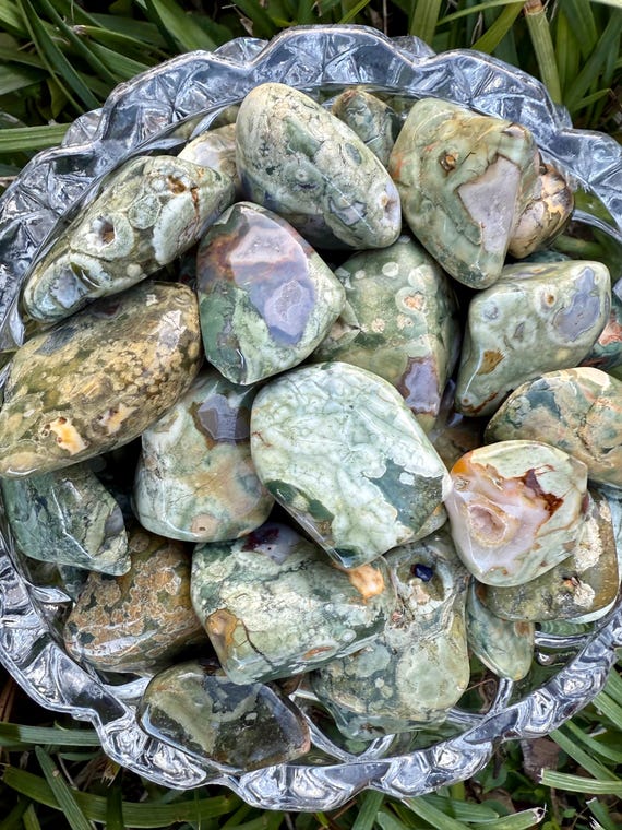 Rhyolite-Rainforest Jasper Tumbled Stone