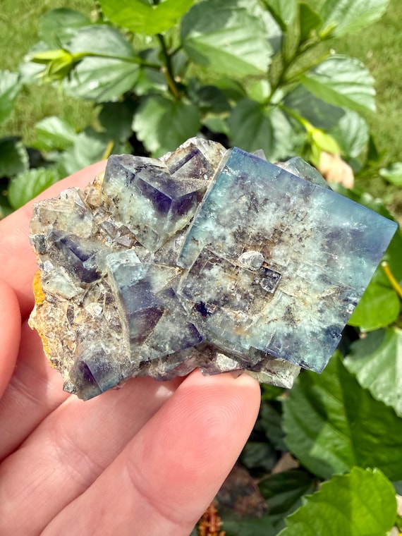 Fluorite Crystal, Blue Green 65g Color-Changing Mineral Specimen