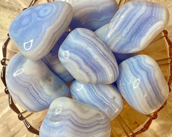 Blue Lace Agate XL Tumbled Stone