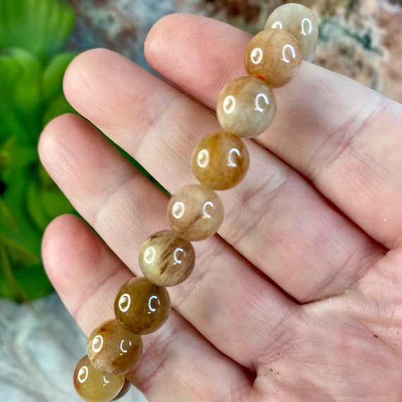 Handmade Natural Rabbit Hair Rutilated Quartz  Bracelet