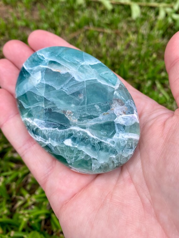 Stunning Durango Fluorite Palmstone No. 4