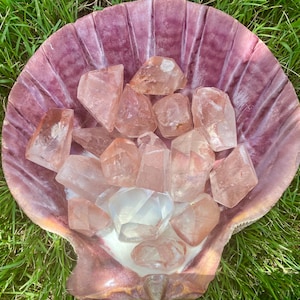 Pink Lemurian Crystal Freeform - Exquisite Half Polished Finish