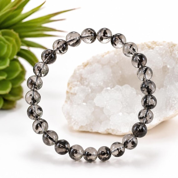 Elegant Blue Needle Gemstone Bracelet - Handcrafted Beauty
