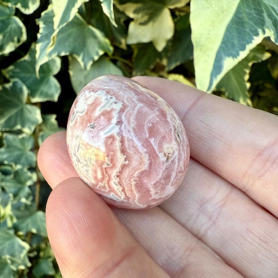 Natural Rhodochrosite Mini Palm Stone, High Qulity Rhodochrocite Crystal