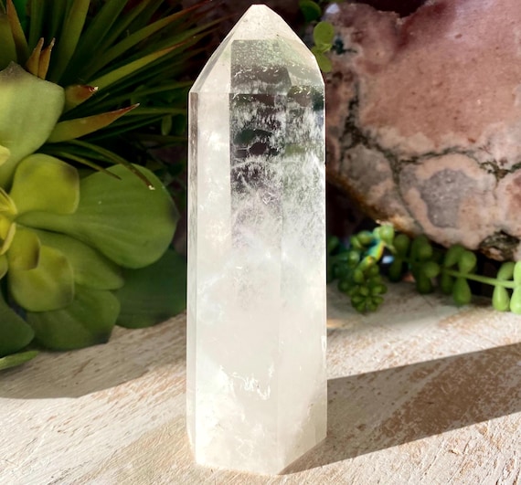 Clear Quartz Tower with Pyrite Inclutions