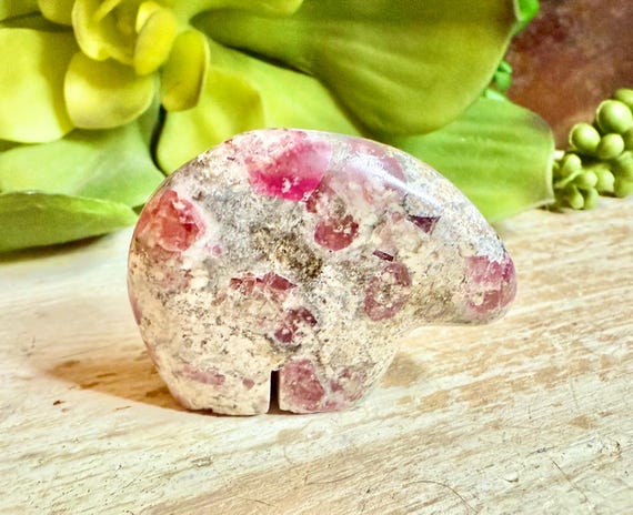 Hand Carved Garnet Bear: Crystal Animal Totem from Durango Mexico