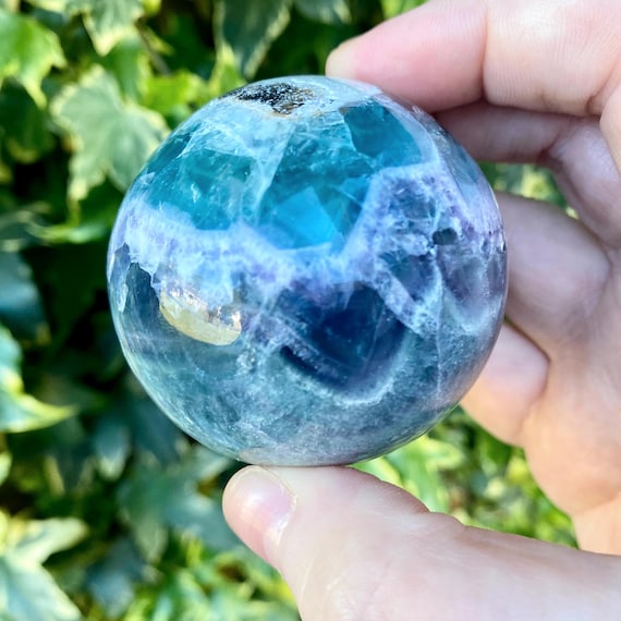 Beautiful Masterfully Hand Carved Fluorite Sphere, From Durango Mexico, Fluorite Crystal