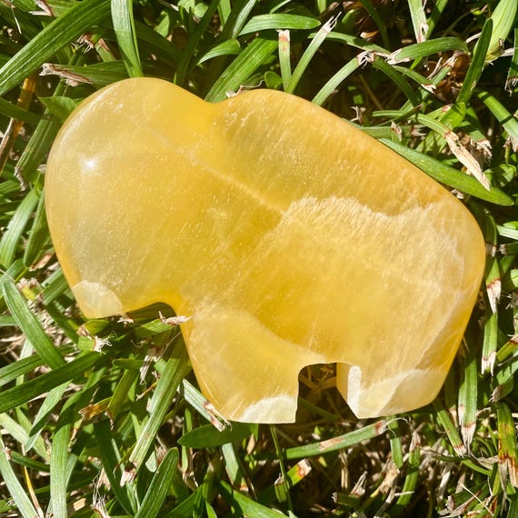 Energizing Honeycomb Clacite Buffalo, Masterfully Hand Carved, from Durango Mexico