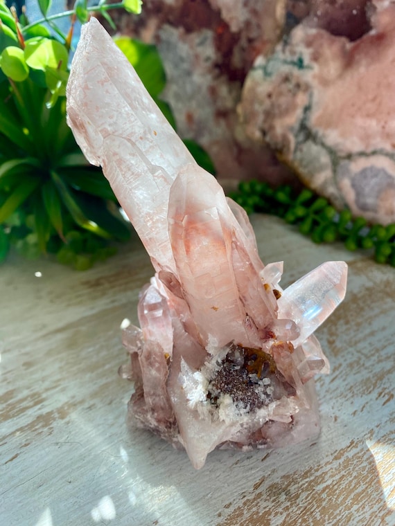 Incredible Raw Pink Lemurian Cluster, Rare Lemurian, Lemurian Point, Authentic Lemurian, Scarlet Pink Lemurian
