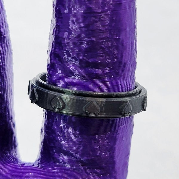Ace Stim Ring (Updated!) | Ace of Spades Ring | Asexual Pride | Asexuality | Pride Wear | Pride Ring | Delicate Ring Band | Fidget Ring Stim