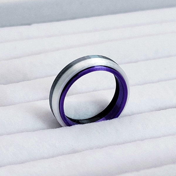 Asexual Spinner Ring, Ace Pride Ring, Fidget Ring, LGBTQIA Jewelry, Pride Rings, Pride Flag Spinner Ring, Ace Pride, Asexual Pride Flag Ring