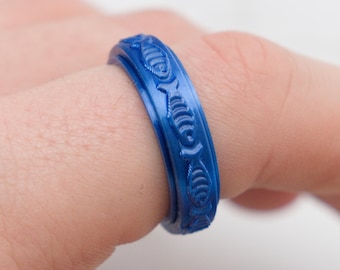 Fish Fidget Ring, 6mm Band Spinner Ring, Fidget Toy, Kids Fidget Ring, Fidget Ring for Kids, Worry Ring, Meditation Ring, 3D Printed