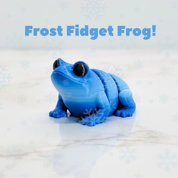 Frost Fidget Frog Fidget Toy, Articulated Fidget, Tiny Frogs, Flexible Frog, Desk Fidget Toy, Sensory Toy Adult, Stress Toy, Winter Fidget