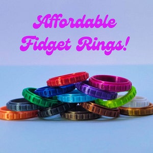Fidget Ring Spinner | Affordable Fidget Rings | Colorful Fidget Toy | Fidget Spinner Ring for Anxiety and ADHD | Stim Ring Spinner | Fidget